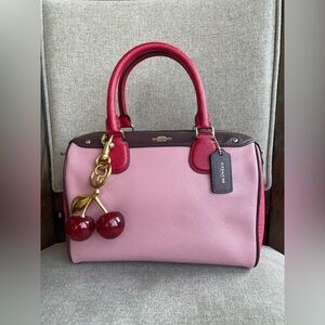 NWT！COACH MINI BENNETT SATCHEL IN GEOMETRIC COLORBLOCK CROSSGRAIN LEATHER（F57498